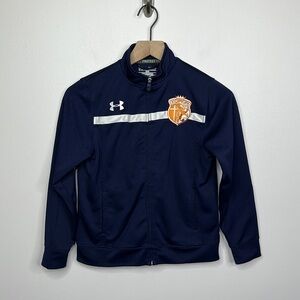 Under Armour UA Boys Youth Small Loose Fit Full Zip Football Club Soccer Jacket